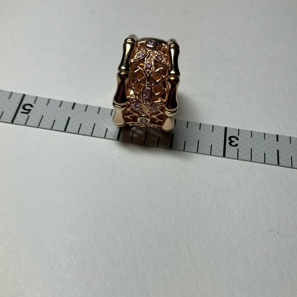 Technibond Orginial Rose Gold CZ Bamboo Ring - Picture 9 of 10